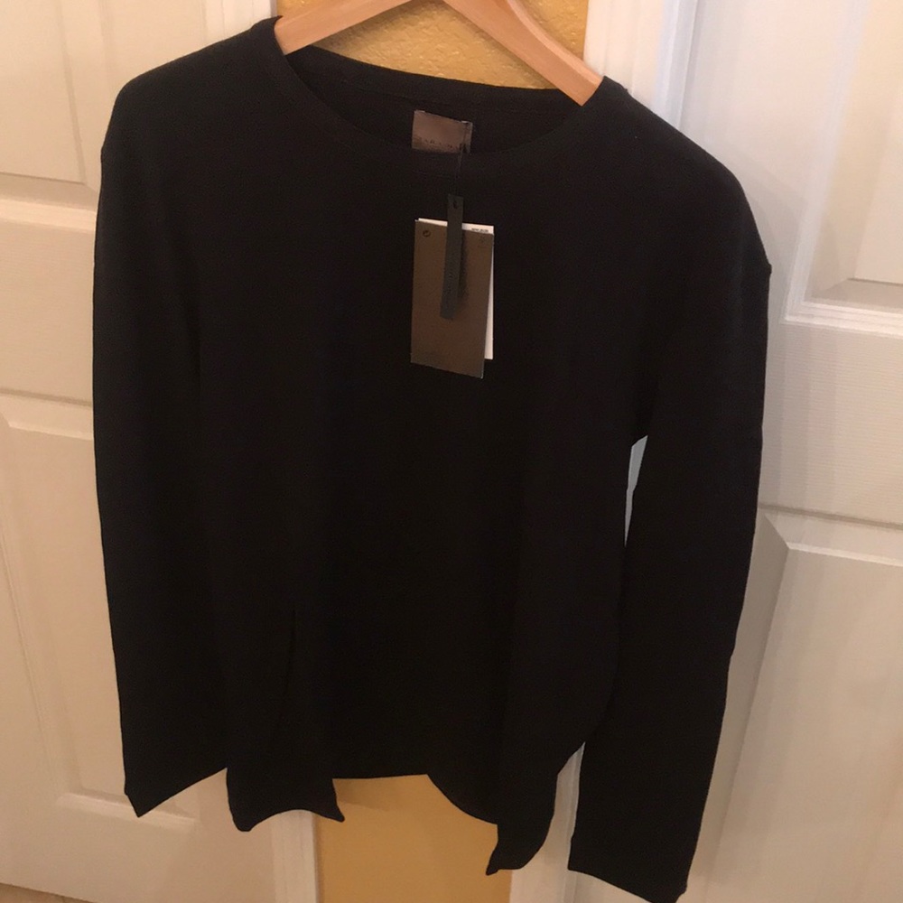 Zara wool blend sweater tee.  Size XL. Black